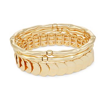 Nine West Gold Tone Stretch Bracelet Set of 3