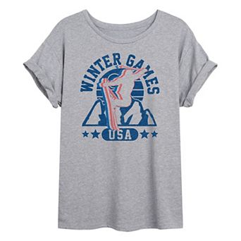 Juniors' Winter Games Skiing Oversized Tee