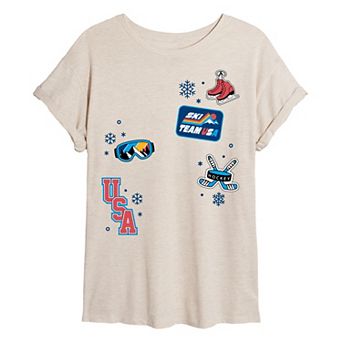 Juniors' USA Icons Oversized Tee
