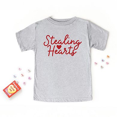 Stealing Hearts Cursive - Youth Short Sleeve Graphic T-Shirt