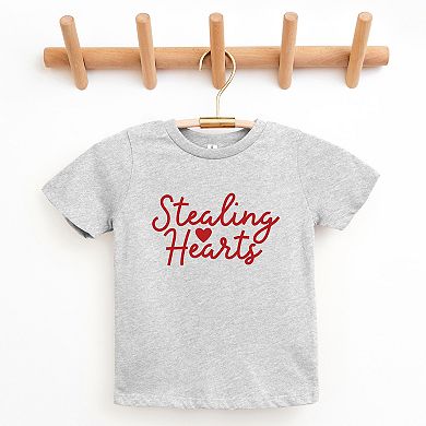 Stealing Hearts Cursive - Youth Short Sleeve Graphic T-Shirt