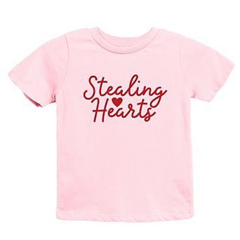 Stealing Hearts Cursive - Youth Short Sleeve Graphic T-Shirt