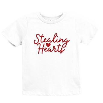Stealing Hearts Cursive - Youth Short Sleeve Graphic T-Shirt