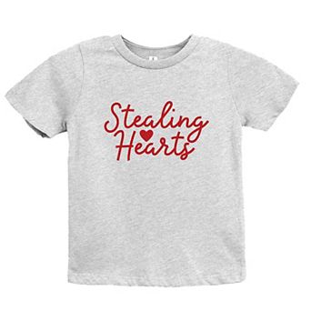 Stealing Hearts Cursive - Youth Short Sleeve Graphic T-Shirt
