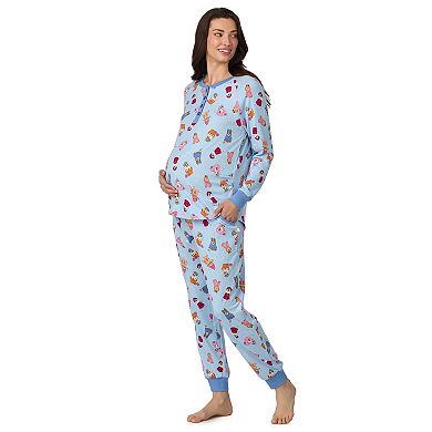 Maternity Cuddl Duds® Long Sleeve Henley Pajama Top & Pajama Joggers Set