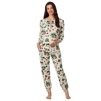 Maternity Cuddl Duds® Long Sleeve Henley Pajama Top & Pajama Joggers Set