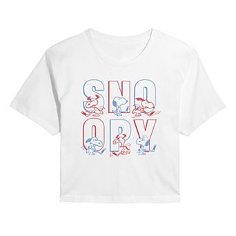 Juniors' Peanuts Snoopy Playing Hockey Cropped Tee