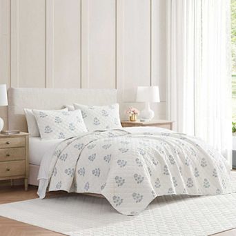 Martha Stewart Floral Quilt Set