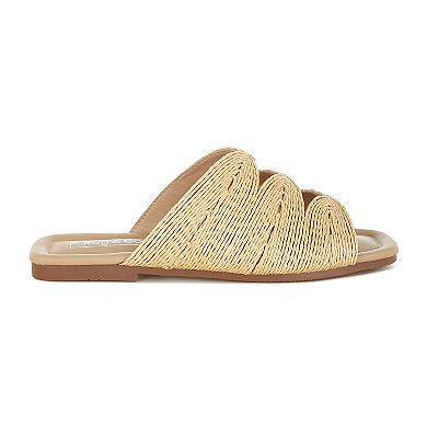 Rag & Co Daisy Doe Women's Raffia Square Toe Flats