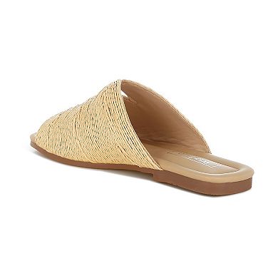 Rag & Co Daisy Doe Women's Raffia Square Toe Flats