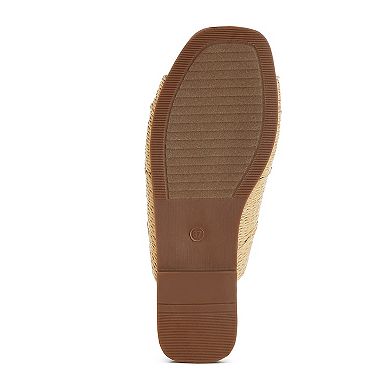 Rag & Co Daisy Doe Women's Raffia Square Toe Flats