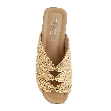 Rag & Co Daisy Doe Women's Raffia Square Toe Flats