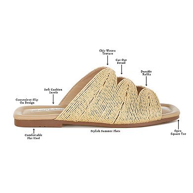 Rag & Co Daisy Doe Women's Raffia Square Toe Flats