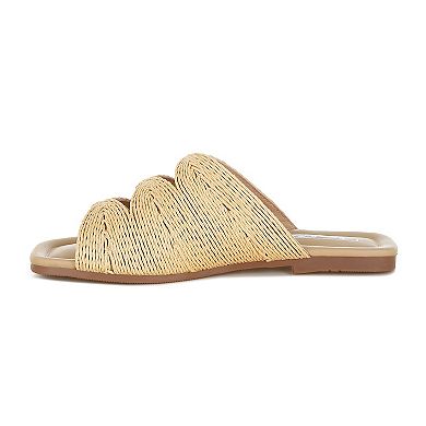 Rag & Co Daisy Doe Women's Raffia Square Toe Flats