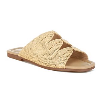 Rag & Co Daisy Doe Women's Raffia Square Toe Flats