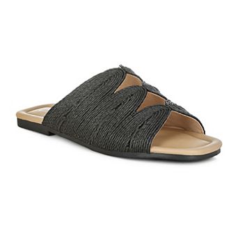 Rag & Co Daisy Doe Women's Raffia Square Toe Flats