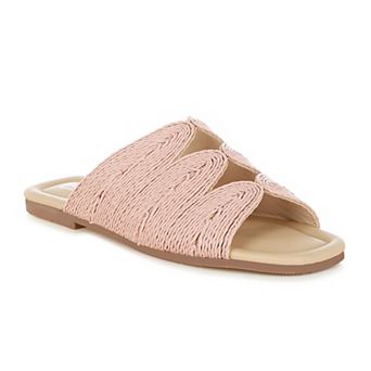 Rag & Co Daisy Doe Women's Raffia Square Toe Flats