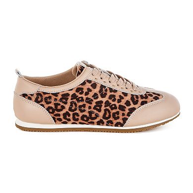 Rag & Co Narati Women's Real Leather Leopard Print Sneakers