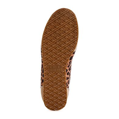 Rag & Co Narati Women's Real Leather Leopard Print Sneakers