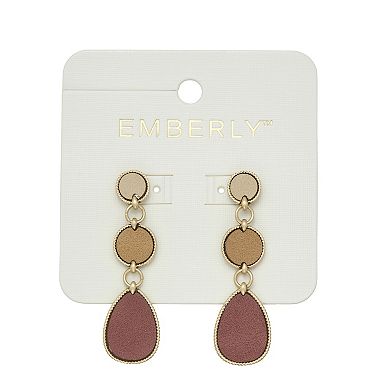Emberly Gold Tone Tricolor Linear Earrings