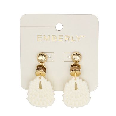 Emberly Gold Tone Mixed Media Drop Earrings