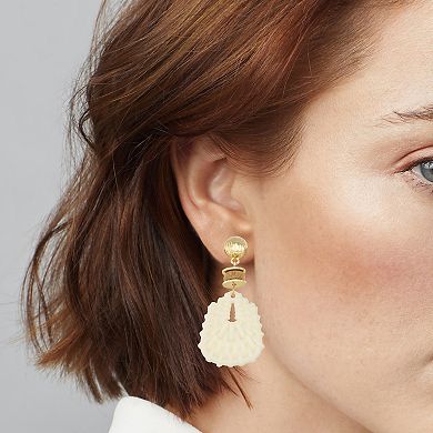 Emberly Gold Tone Mixed Media Drop Earrings