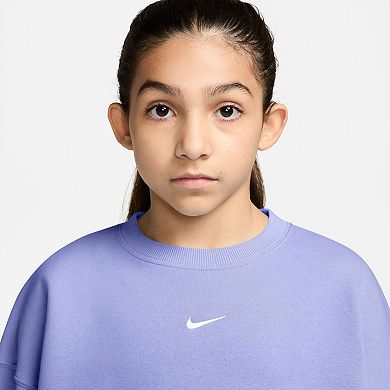 Girls 7-16 Nike Sportswear Studio Oversized Fleece Crewneck Sweatshirt