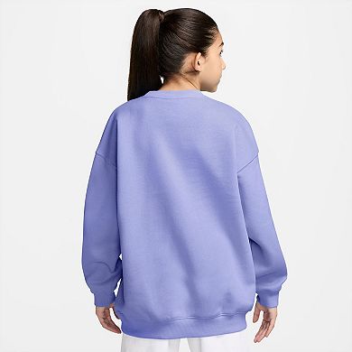 Girls 7-16 Nike Sportswear Studio Oversized Fleece Crewneck Sweatshirt