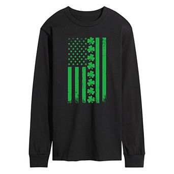 Men's Lucky USA Flag Long Sleeve Graphic Tee