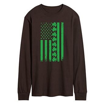 Men's Lucky USA Flag Long Sleeve Graphic Tee