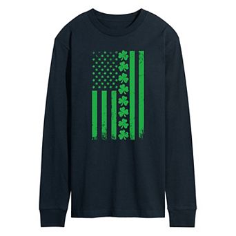 Men's Lucky USA Flag Long Sleeve Graphic Tee