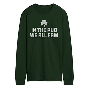 Men's In The Pub We All Fam Long Sleeve Graphic Tee