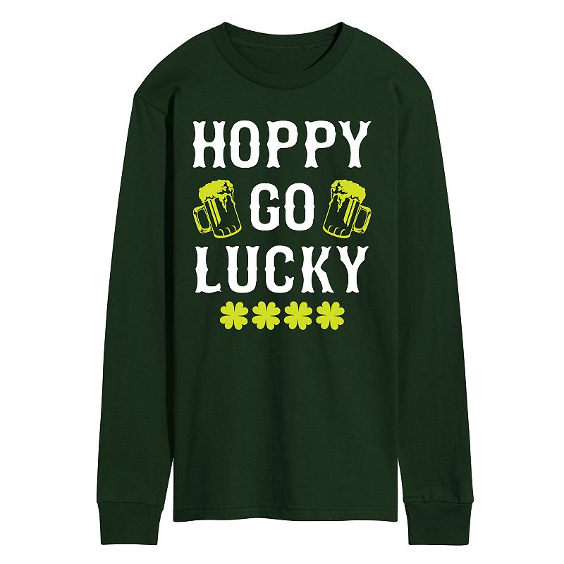 Men's Hoppy Go Lucky Long Sleeve Graphic Tee, 