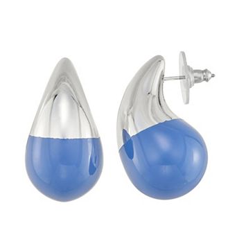 Nine West Gold Tone Puffy Teardrop Earrings