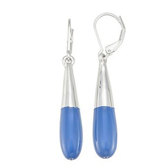 Nine West Two-Tone Drop Leverback Earrings