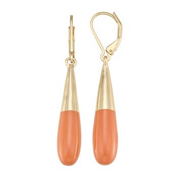 Nine West Two-Tone Drop Leverback Earrings