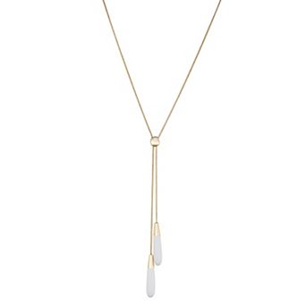 Nine West Two-Tone Lariat Necklace
