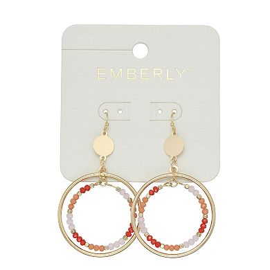 Emberly Gold Tone Circle Drop Earrings