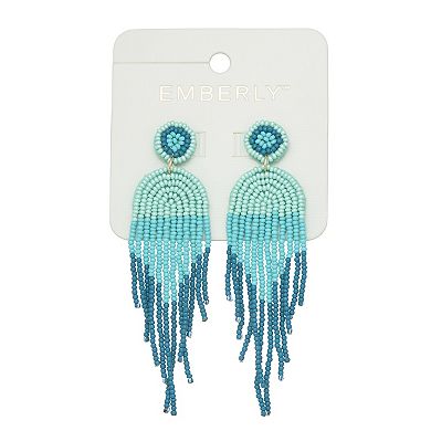 Emberly Gold Tone Color Block Beaded Earrings