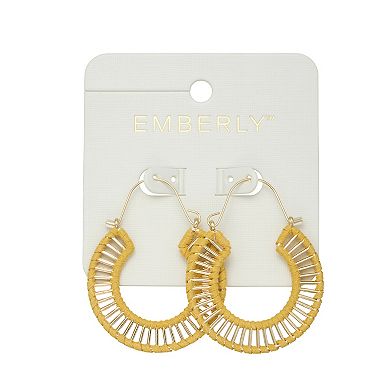Emberly Gold Tone Wrapped Hoop Earrings