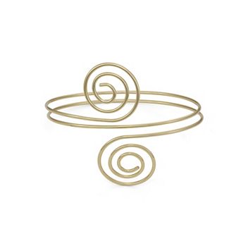 Emberly Gold Tone Swirl Spiral Upper Arm Cuff Bracelet
