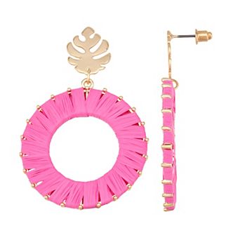 Emberly Gold Tone Wrapped Circle Drop Earrings