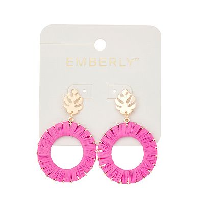 Emberly Gold Tone Wrapped Circle Drop Earrings