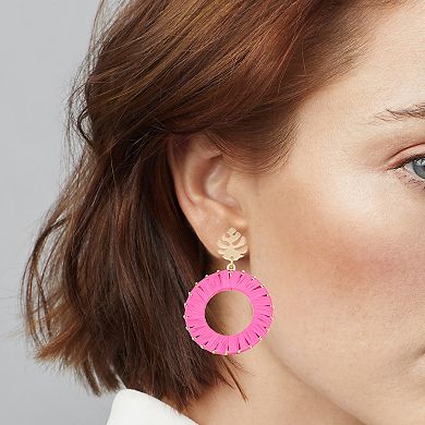 Emberly Gold Tone Wrapped Circle Drop Earrings