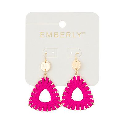Emberly Gold Tone Thread Wrapped Dangle Earrings