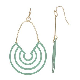 Emberly Gold Tone Geometric Dangle Earrings
