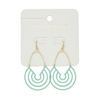Emberly Gold Tone Geometric Dangle Earrings