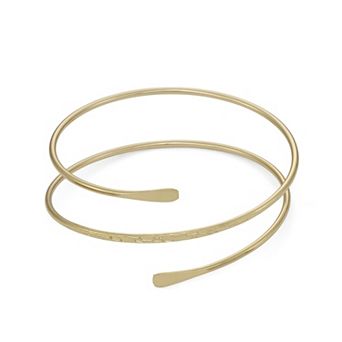 Emberly Gold Tone Spiral Upper Arm Cuff Bracelet