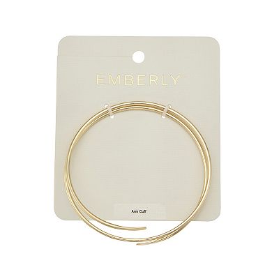 Emberly Gold Tone Spiral Upper Arm Cuff Bracelet