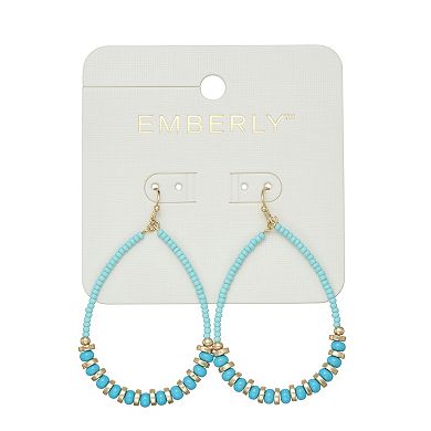 Emberly Gold Tone Beaded Teardrop Earrings